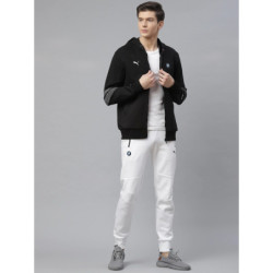 Men Black BMW M Motorsport Hooded Solid Sweat Jacket