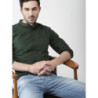 Highlander Olive Green Slim Fit Casual Shirt