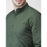 Highlander Olive Green Slim Fit Casual Shirt
