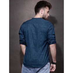 Men Blue Printed Casual Sustainable Shirt