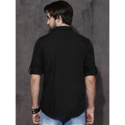Men Black Pure Cotton Sustainable Casual Shirt