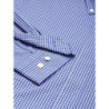 Men Blue&White Gingham Checked Slim Collared Opaque Formal Shirt