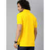 Men Yellow Solid Polo Collar T-shirt