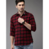 Men Red & Black Checked Pure Cotton Casual Shirt