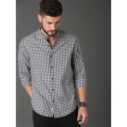 Men Black & White Checked Pure Cotton Casual Sustainable Shirt