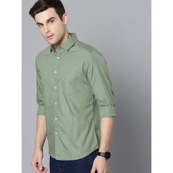 Men Olive Green Slim Fit Casual Shirt