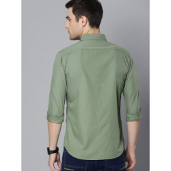 Men Olive Green Slim Fit Casual Shirt