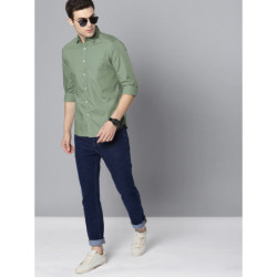 Men Olive Green Slim Fit Casual Shirt
