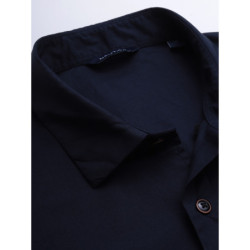 Men Navy Blue Slim Fit Solid Casual Shirt