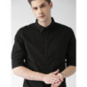 Highlander Black Slim Fit Casual Shirt