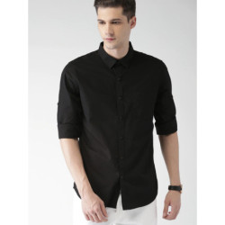 Highlander Black Slim Fit Casual Shirt