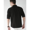 Highlander Black Slim Fit Casual Shirt