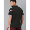Men Black Solid Slim Fit Polo Collar T-shirt