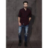 Men Maroon & Navy Blue Checked Sustainable Casual Shirt