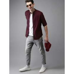 Men Maroon Pure Cotton...