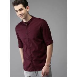 Men Maroon Pure Cotton Casual Shirt