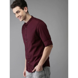 Men Maroon Pure Cotton Casual Shirt