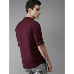 Men Maroon Pure Cotton Casual Shirt