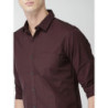 Highlander Burgundy Slim Fit Casual Shirt