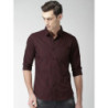 Highlander Burgundy Slim Fit Casual Shirt