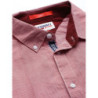 Men Red & White Slim Fit Micro Checked Opaque Casual Shirt