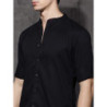 Men Black Twill Casual Shirt