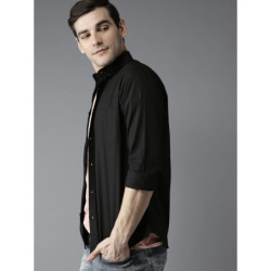 Men Black Slim Fit Casual Shirt