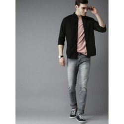 Men Black Slim Fit Casual Shirt