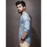 Men Blue Regular Fit Faded Casual Denim Sustainable Shirt