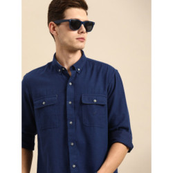 Men Navy Blue Opaque Casual...