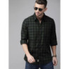 Men Olive Green & Black Checked Sustainable Casual Shirt