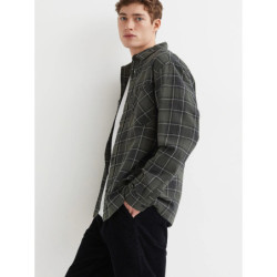 Men Green Relaxed Fit Checked Shirt