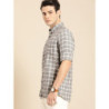 Men Grey & White Classic Fit Checked Casual Shirt