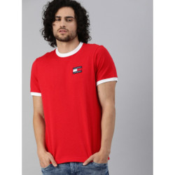 Men Red Solid Round Neck...