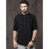 Time Travlr Men Black & Green Checked Casual Sustainable Shirt