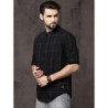 Time Travlr Men Black & Green Checked Casual Sustainable Shirt
