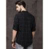 Time Travlr Men Black & Green Checked Casual Sustainable Shirt
