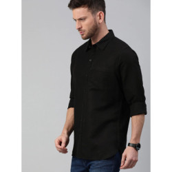 Men Black Slim Fit Cotton Casual Shirt