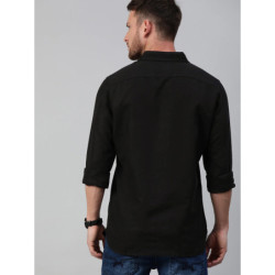 Men Black Slim Fit Cotton Casual Shirt