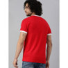 Men Red Solid Round Neck T-shirt