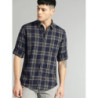 Men Blue & Grey Checked Casual Sustainable Shirt