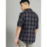 Men Blue & Grey Checked Casual Sustainable Shirt