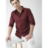 Men Maroon Slim Fit Printed Casual Shirt