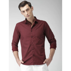 Men Maroon Slim Fit Printed Casual Shirt