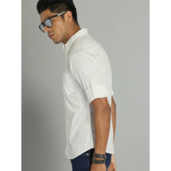 Men White Pure Cotton Sustainable Casual Shirt
