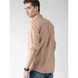 Men Pink Slim Fit Solid Casual Shirt
