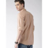 Men Pink Slim Fit Solid Casual Shirt
