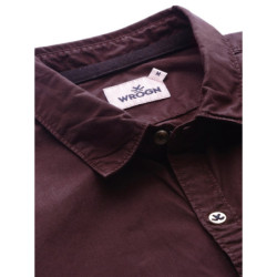 Men Burgundy Slim Fit Casual Shirt