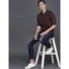 Men Burgundy Slim Fit Casual Shirt