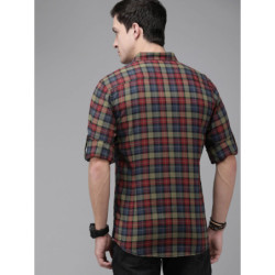 Men Multicoloured Regular Fit Checked Sustainable Casual Shirt